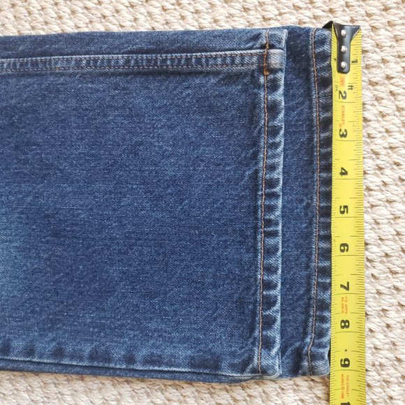 Y2K DKNY JEANS Sz 13 Short Court Dark Cotton Dark Wash 34x29 Denim Boot Cut Jean - Picture 9 of 14